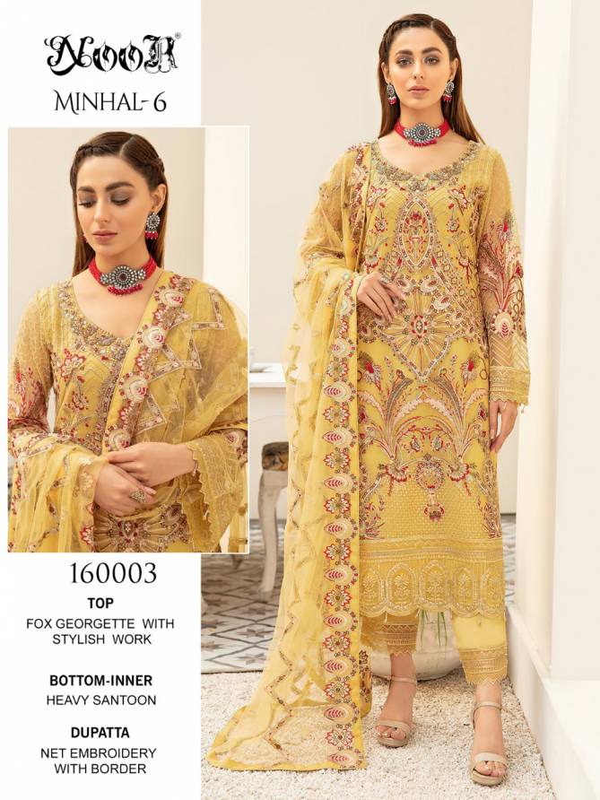 Noor Minhal 6 Heavy Designer Festive Wear Georgette Pakistani Salwar Kameez Collection